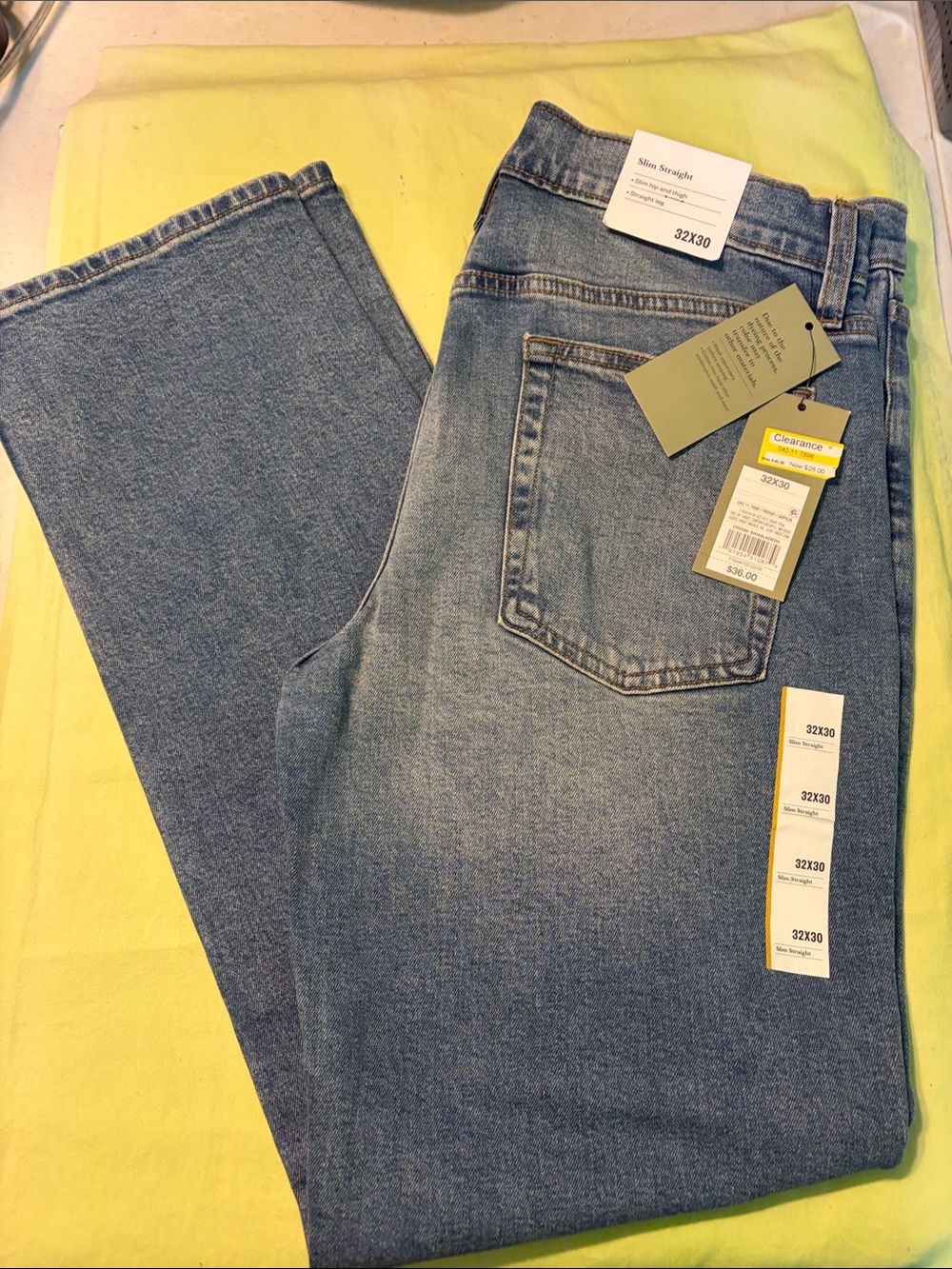Slim Straight Men’s Jeans - Light Blue Denim